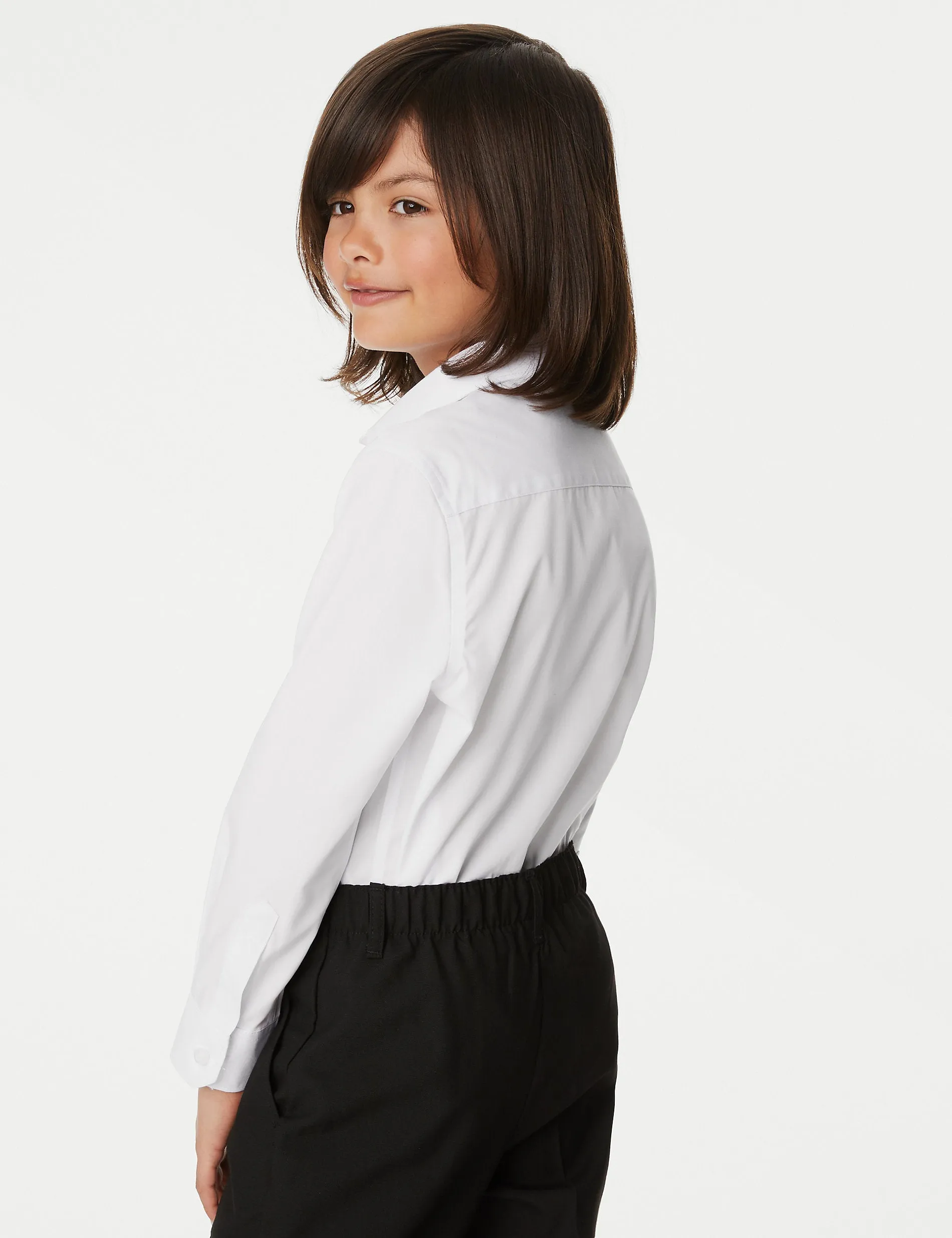 2 Pairs of Boys (2-18yrs) Iron Free School Shirts Marks & Spencer White