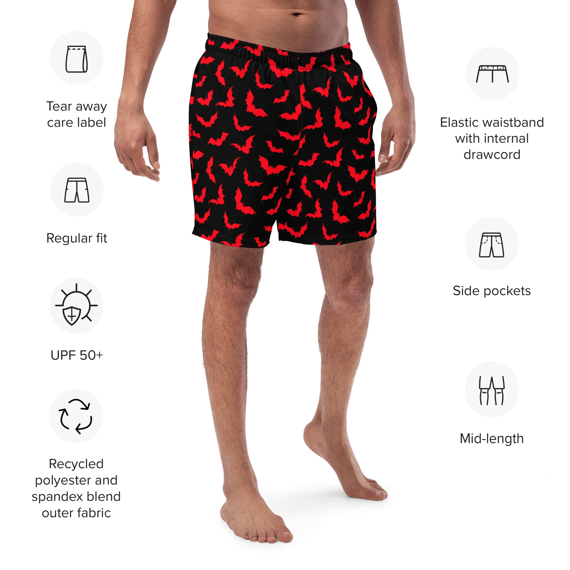 Bloody Bats Men's Swim Trunks