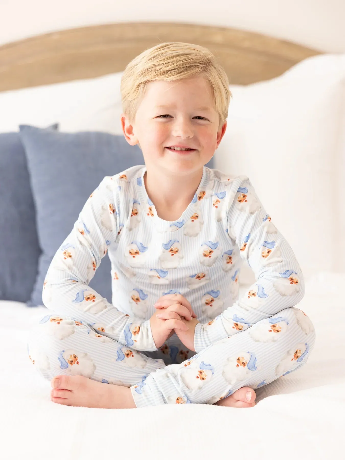 Blue Santa Kids PJ Set