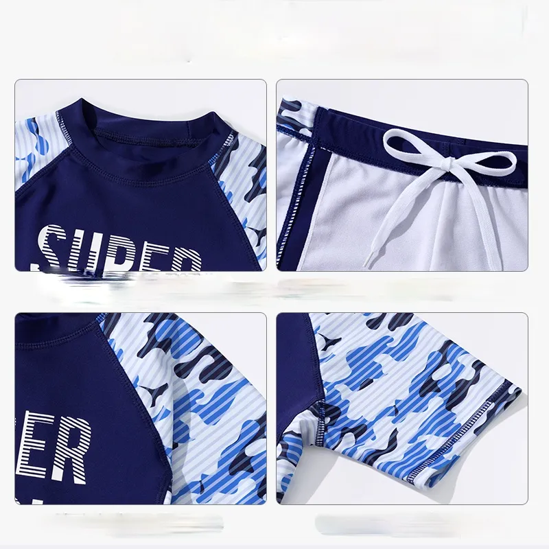 Boy's Swimsuit Split with Hat for Summer