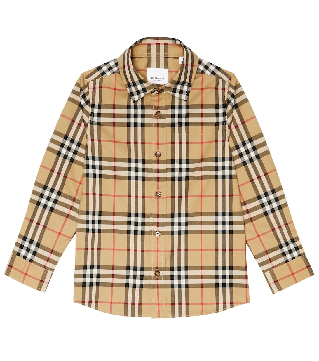 Burberry Cotton Blend Plaid Shirt, Beige