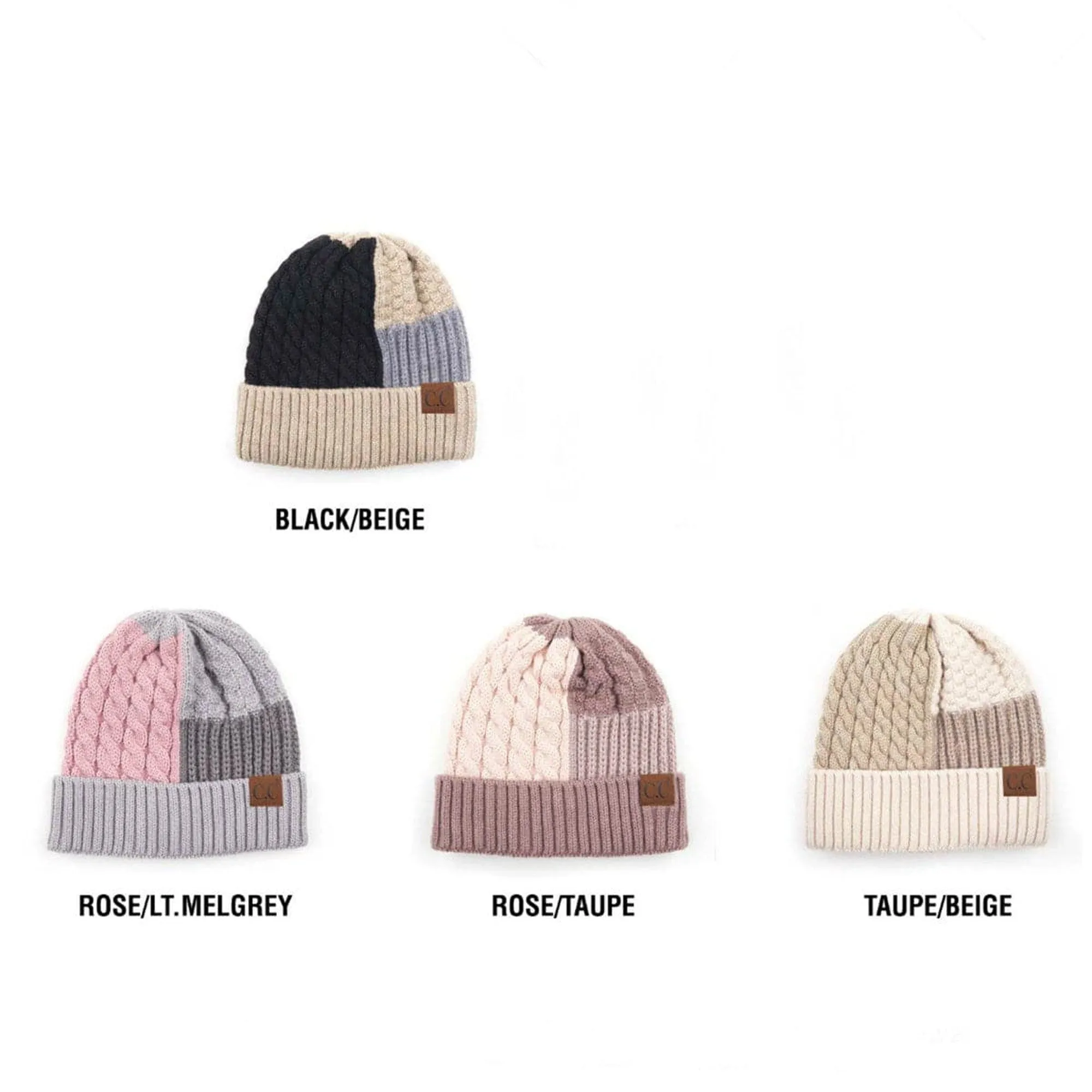 CC Multi-Color Blocking Beanie