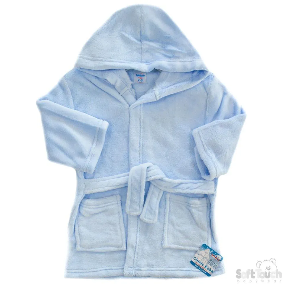 Children's Blue Coral Fleece Hooded Robe - 2/6 Years - FBR17-B