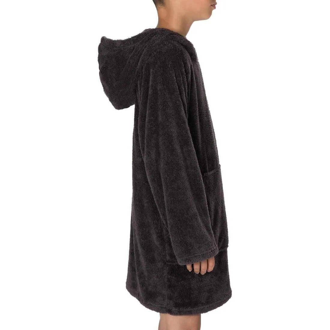 Children's Soft Microfibre Drying Sweatshirt with Hood and Pocket - Dark Grey