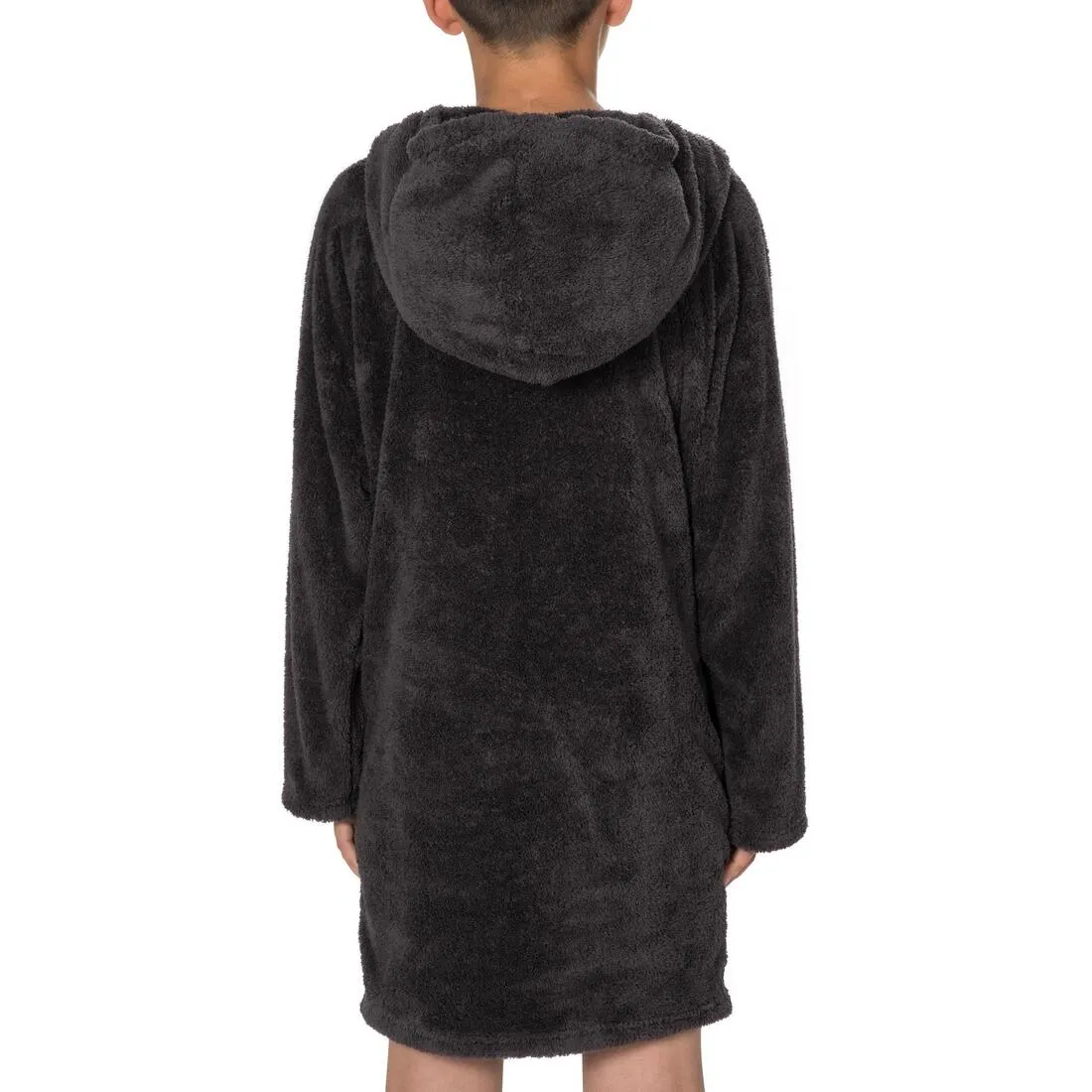 Children's Soft Microfibre Drying Sweatshirt with Hood and Pocket - Dark Grey