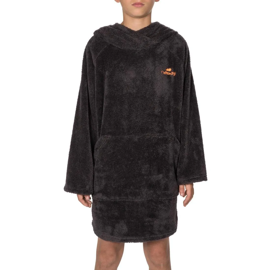 Children's Soft Microfibre Drying Sweatshirt with Hood and Pocket - Dark Grey