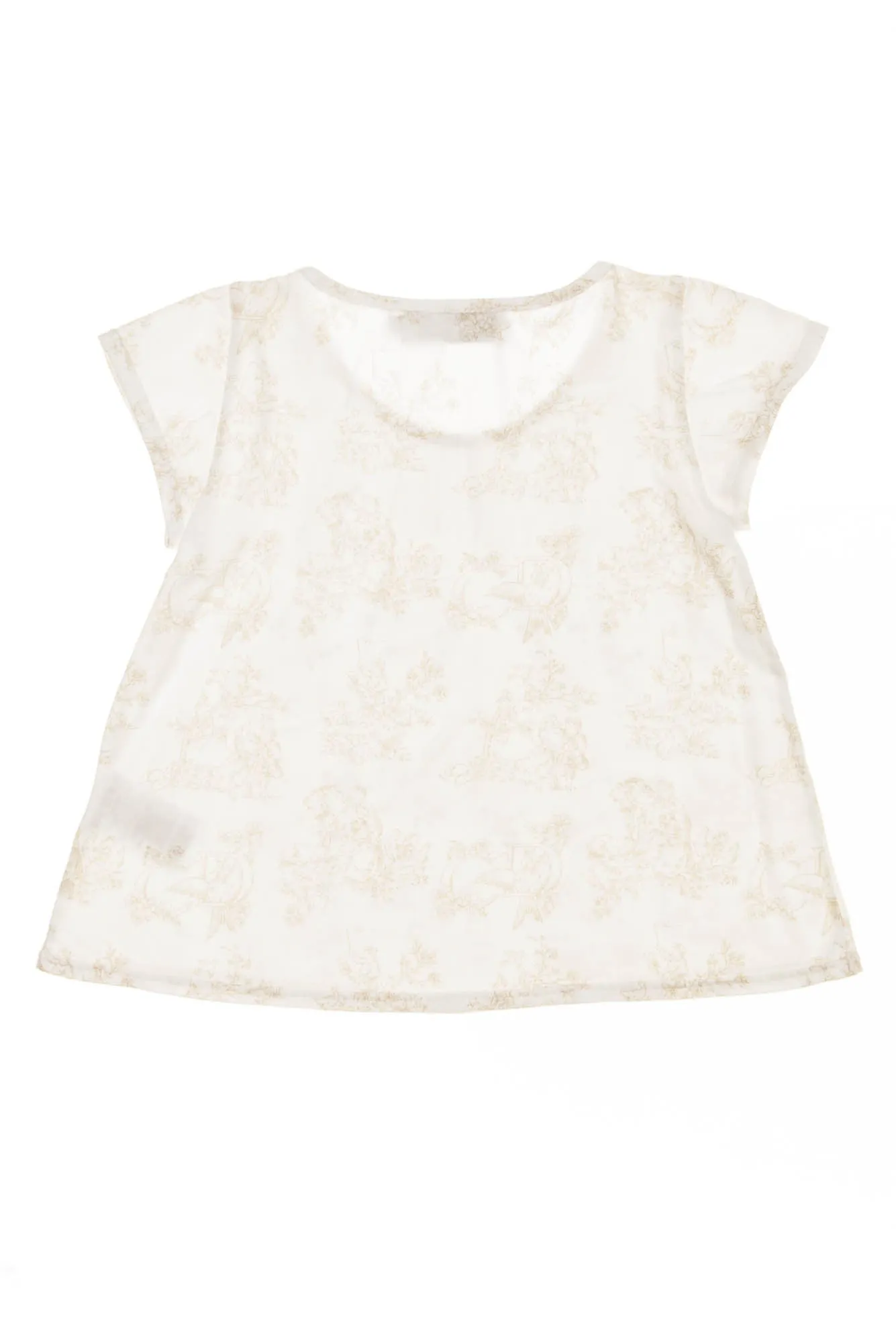 Christian Dior - White Short Sleeve Top with Flowers -