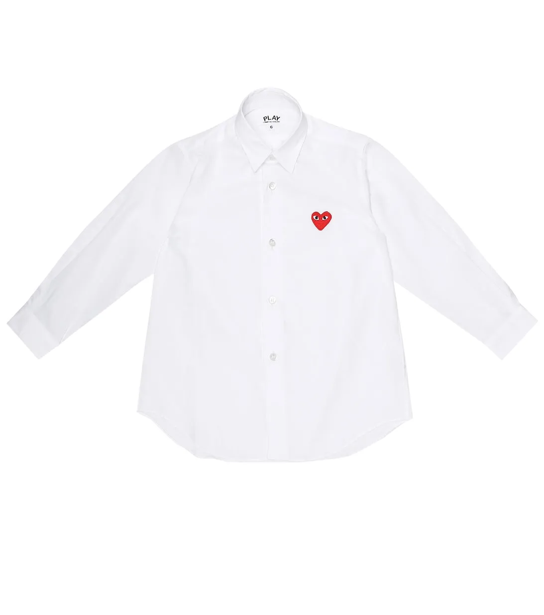 Cotton poplin shirt with Heart logo Comme des Garçons Play, white