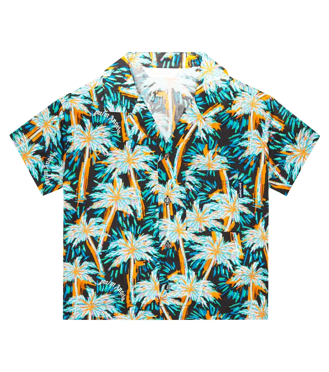 Cotton shirt with Palm Angels print, green