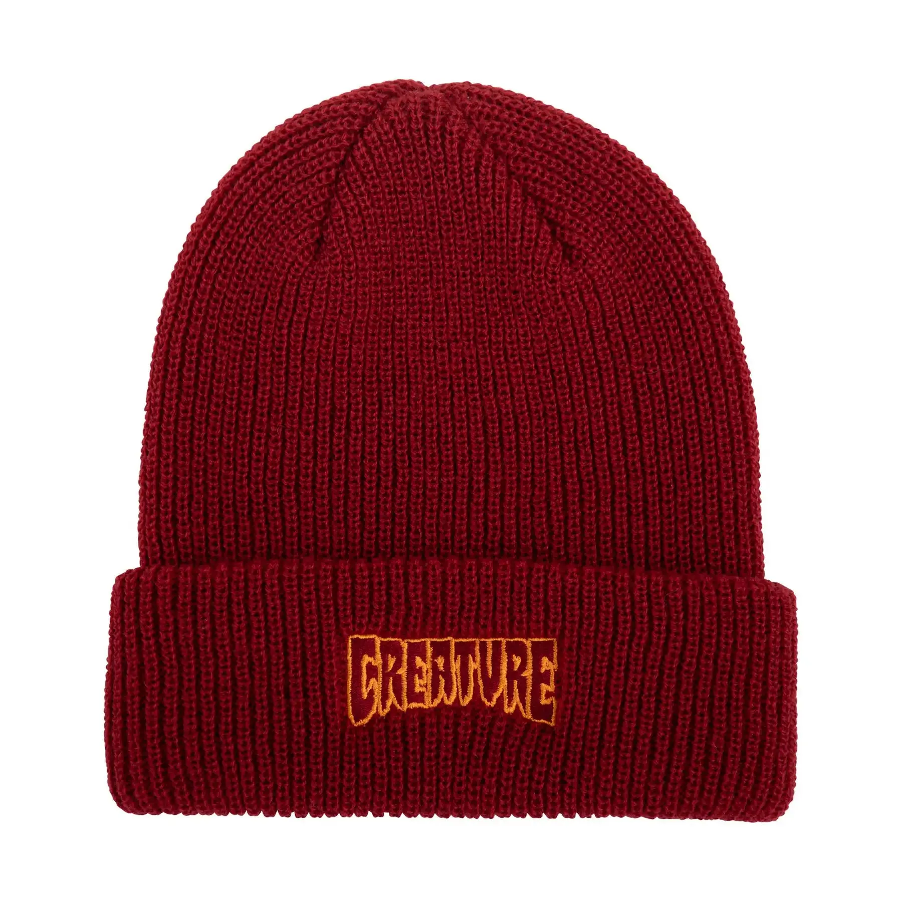 Creature Logo Outline Long Shoreman Beanie - Dk Red