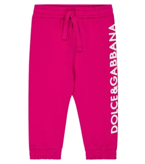 Dolce&Gabbana Kids Leopard Print Jersey Sweatpants, Pink