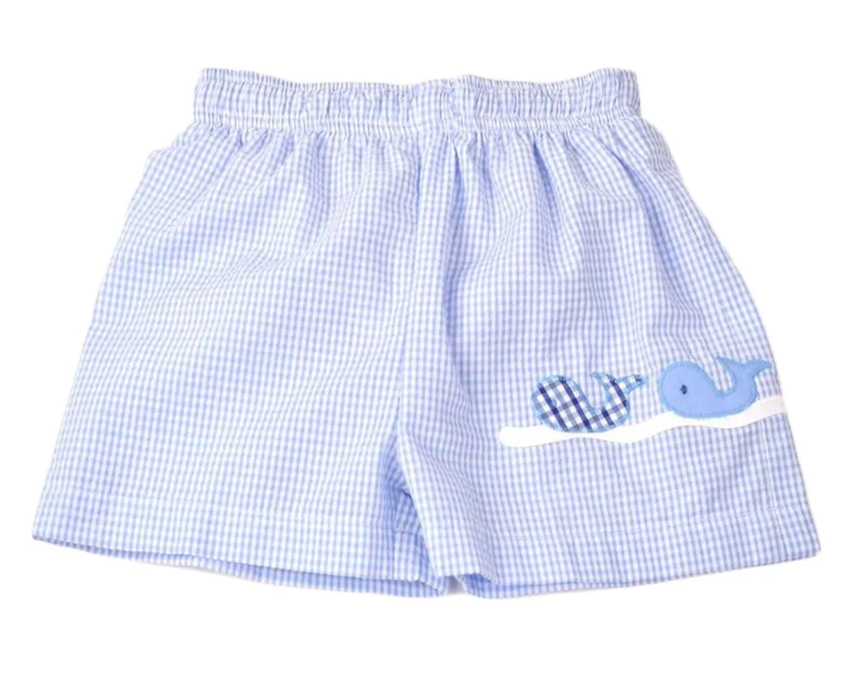 Funtasia Too Boys Swim Trunks - Blue Gingham Whales