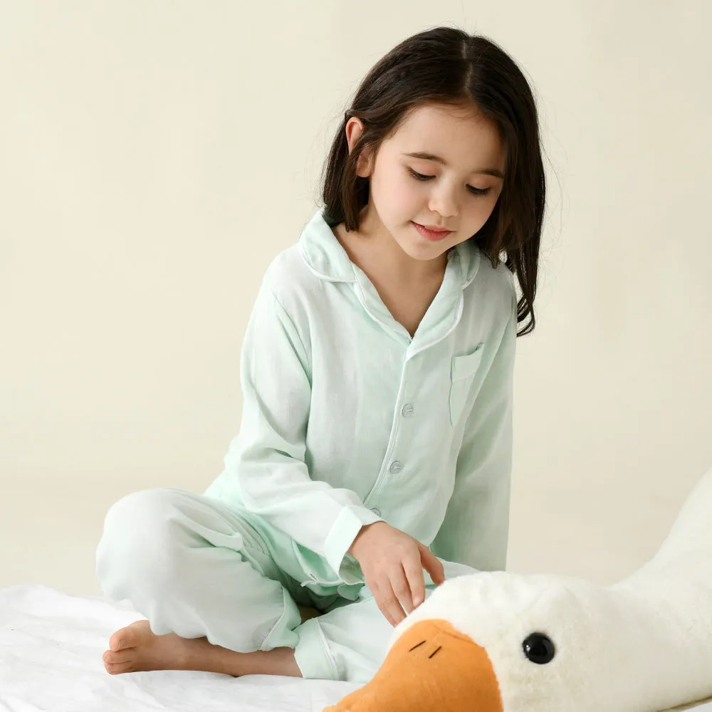 Green Kids Cotton Gauze Pajama Set