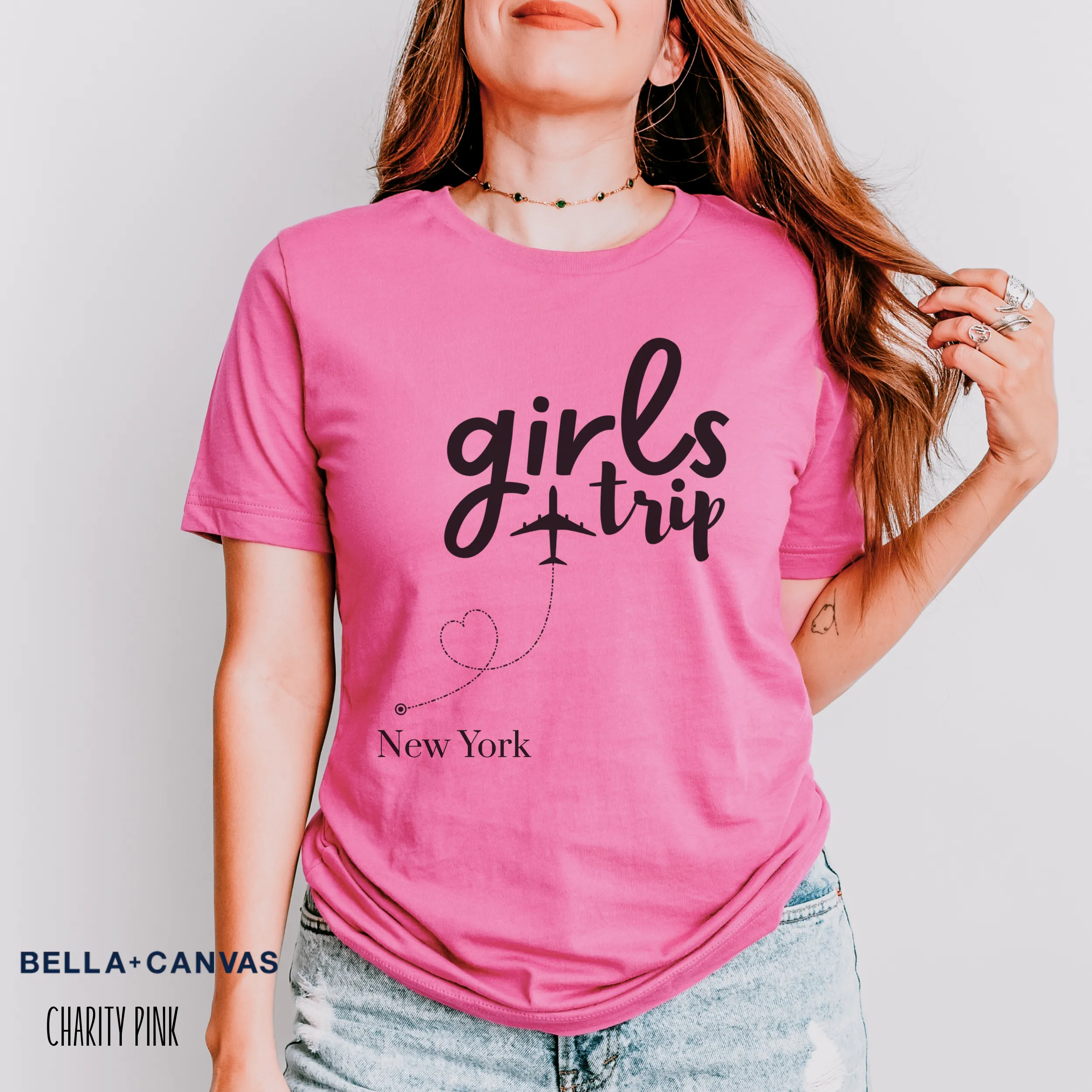 Heart in the Clouds Girls Trip Destination Shirt