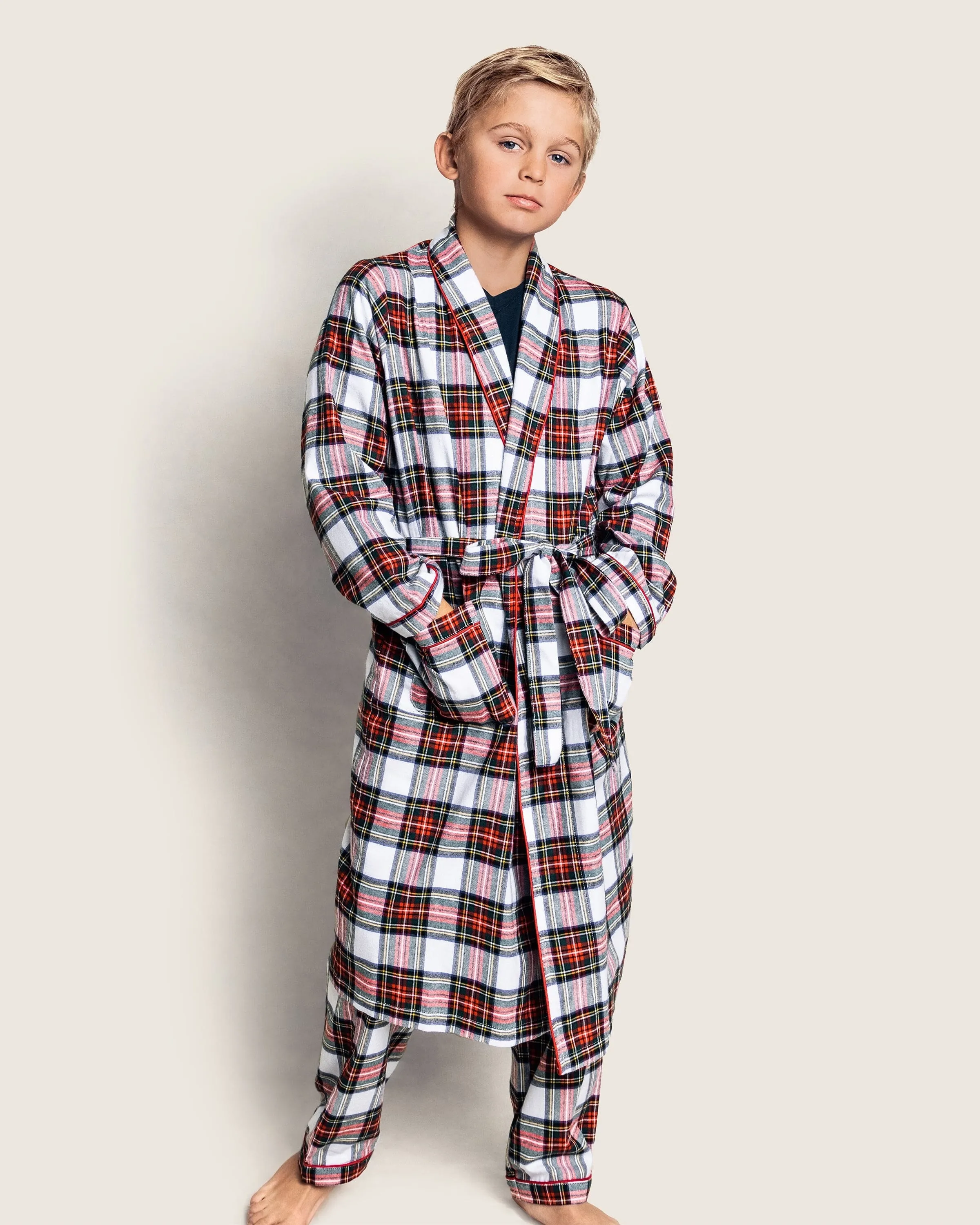 Kid's Brushed Cotton Robe in Balmoral Tartan