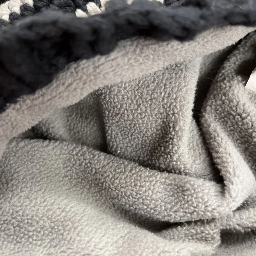 Kids Fleece-Lined Pirate Toque: Black/Grey-children-