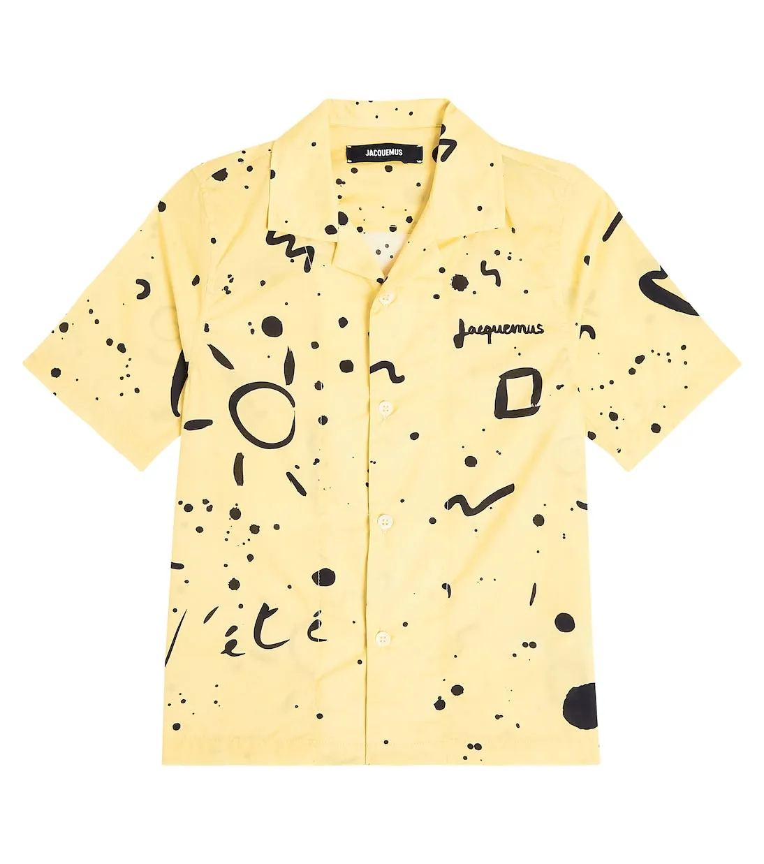 Le chemise denim shirt with Jacquemus Enfant print, yellow