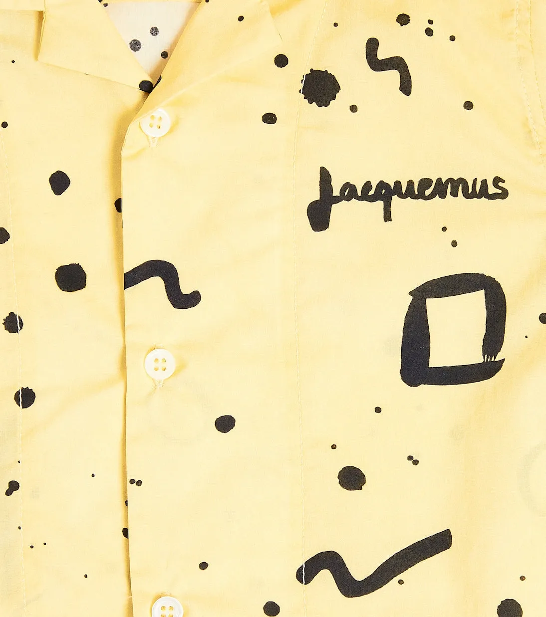 Le chemise denim shirt with Jacquemus Enfant print, yellow