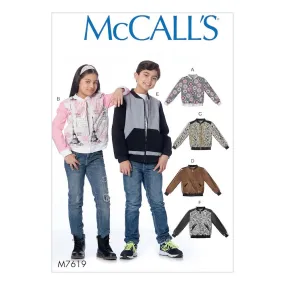 McCall's Pattern M7619 Children's/Girls'/Boys' bomber Jackets