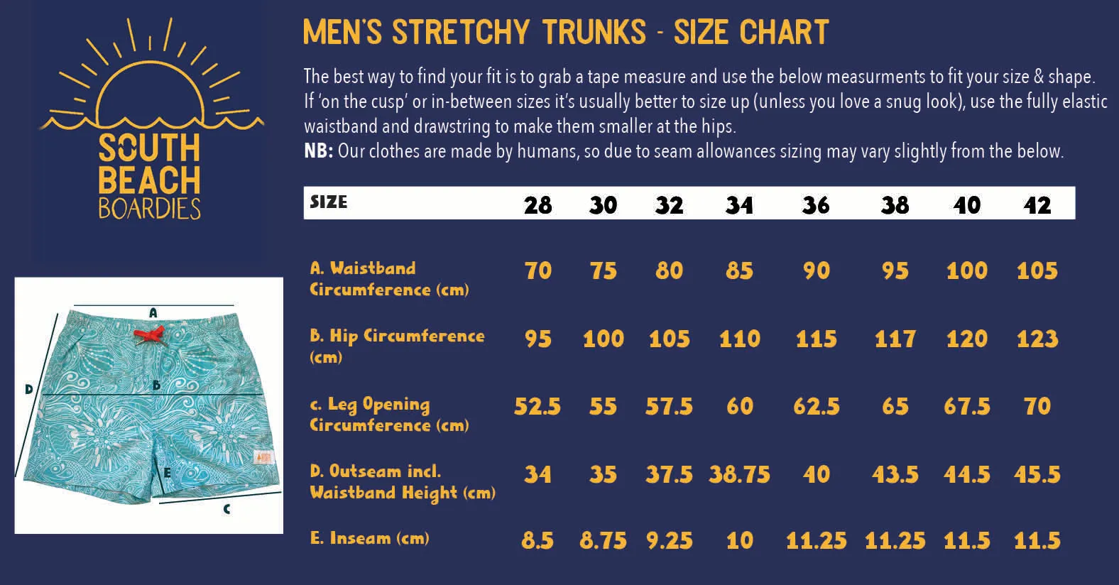 Men's Stretchy Trunks: Sushi Sushi