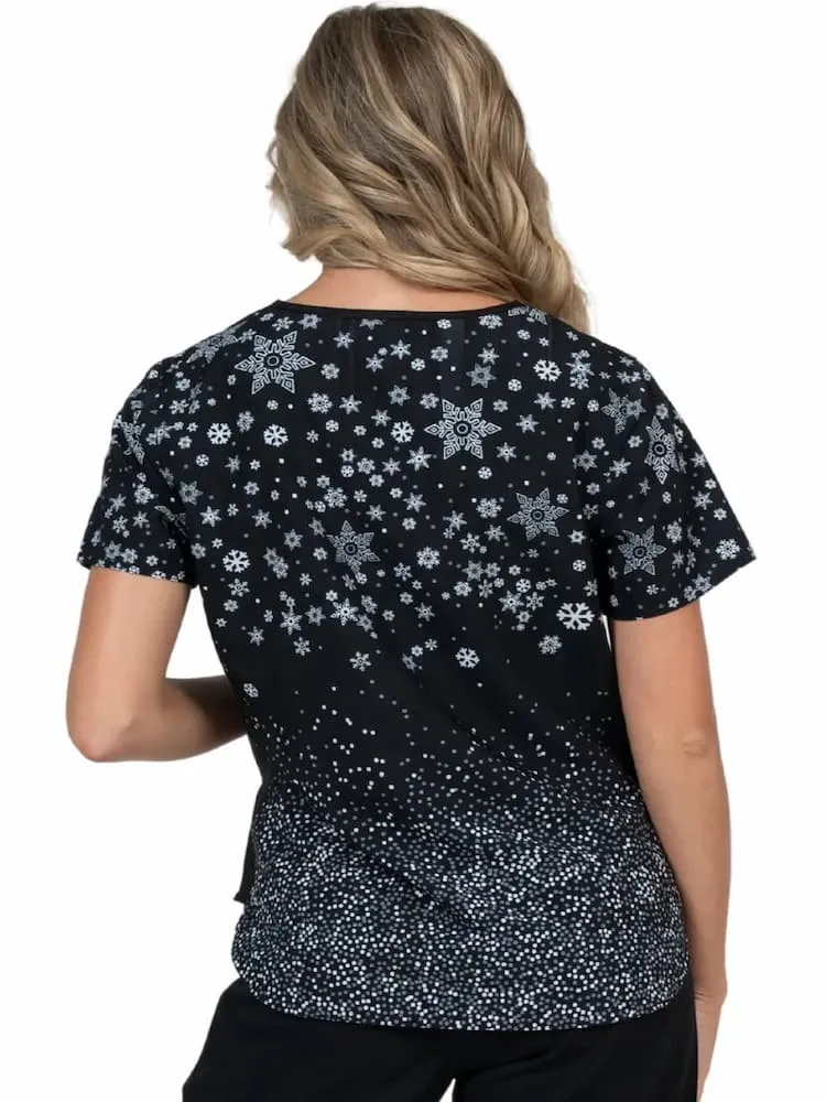 Meraki Sport Women's Print Scrub Top | Winter Vibes