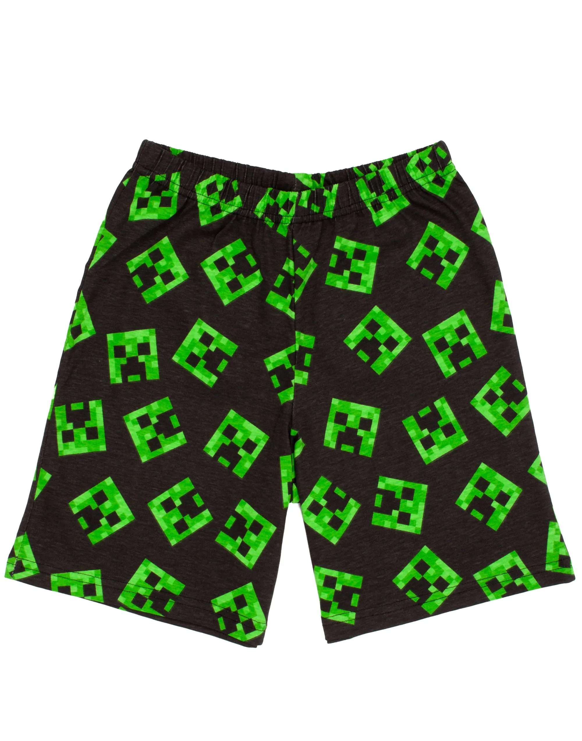 Minecraft Boys Pyjamas Set Top And Shorts Kids Gamer - Grey