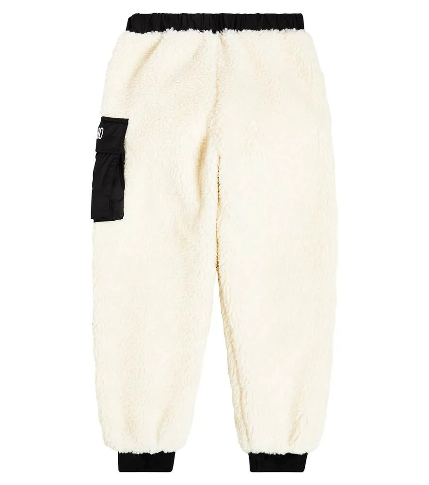 Moschino faux sheepskin sweatpants, white