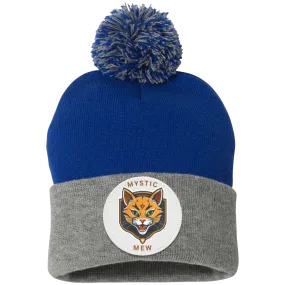 Mystic Mew | Pom Pom Knit Cap | Patch Beanie |
