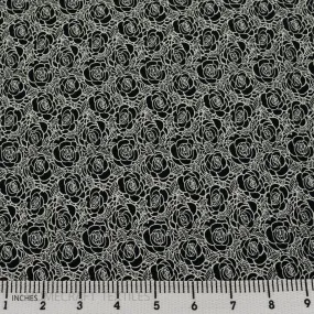 Navy Graphic Floral Cotton Print