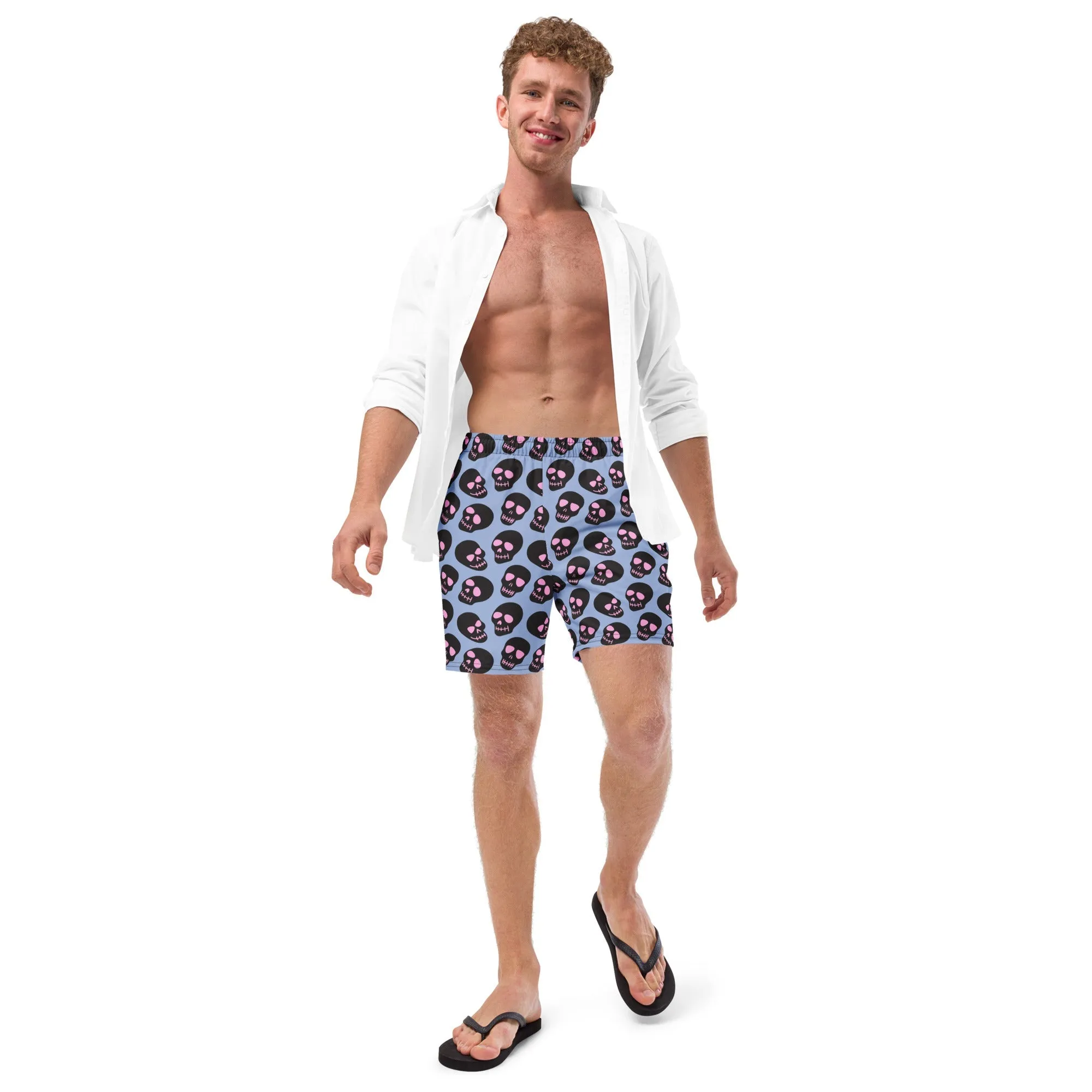 Neon Skull Men's Swim Trunks