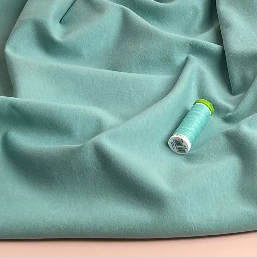 Peach Soft GOTS Organic Cotton Sweat-shirting in Sea Foam
