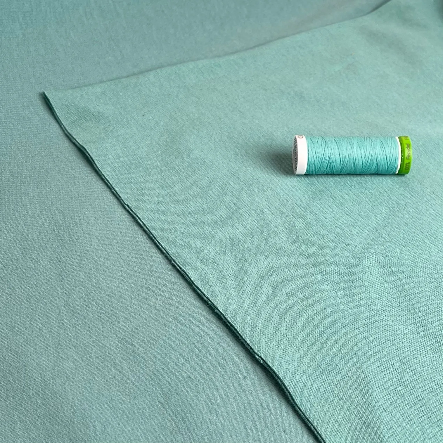 Peach Soft GOTS Organic Cotton Sweat-shirting in Sea Foam