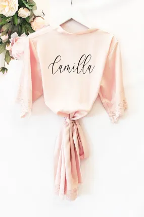 Personalized Child Satin Lace Robe