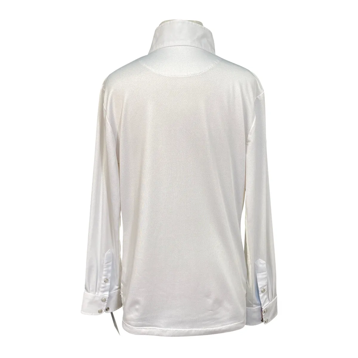 Romfh 'Sarah' Show Shirt in White/Blue Spring Collar - Children's XL