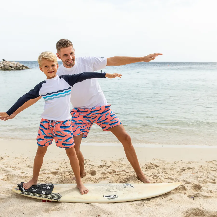 Snapper Rock Wave Stripe Long Sleeve Rash Top B20087L - White