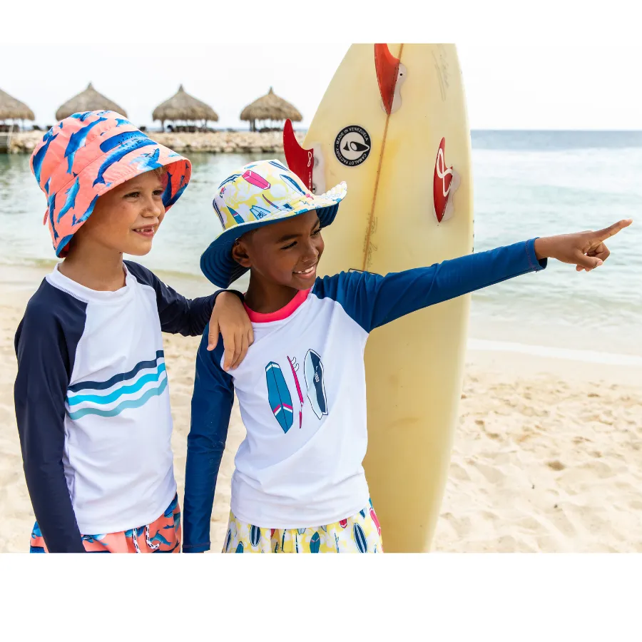 Snapper Rock Wave Stripe Long Sleeve Rash Top B20087L - White