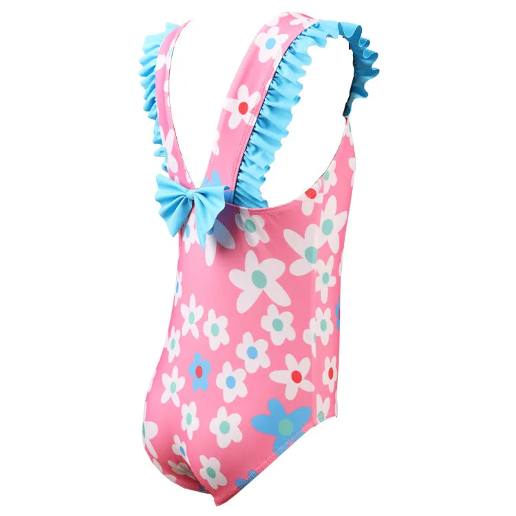Swimsuit Child Girl Baby One-Piece Lace Bow Swimwear