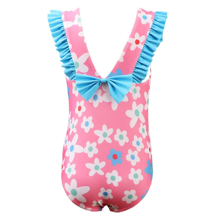Swimsuit Child Girl Baby One-Piece Lace Bow Swimwear