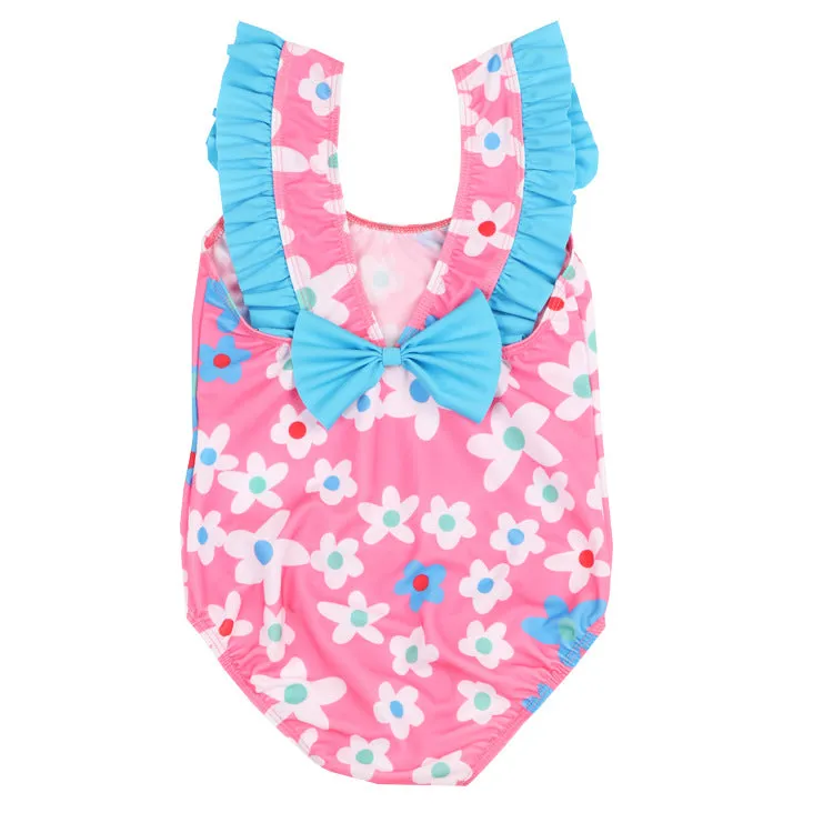 Swimsuit Child Girl Baby One-Piece Lace Bow Swimwear