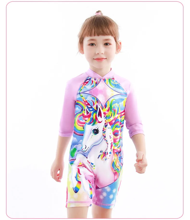 Swimsuit Children's Bubble Doll  Style Boxer One-Piece  Children's Anti-DDoS Cartoon  Spring Girl Diving Suit