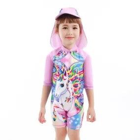 Swimsuit Children's Bubble Doll  Style Boxer One-Piece  Children's Anti-DDoS Cartoon  Spring Girl Diving Suit