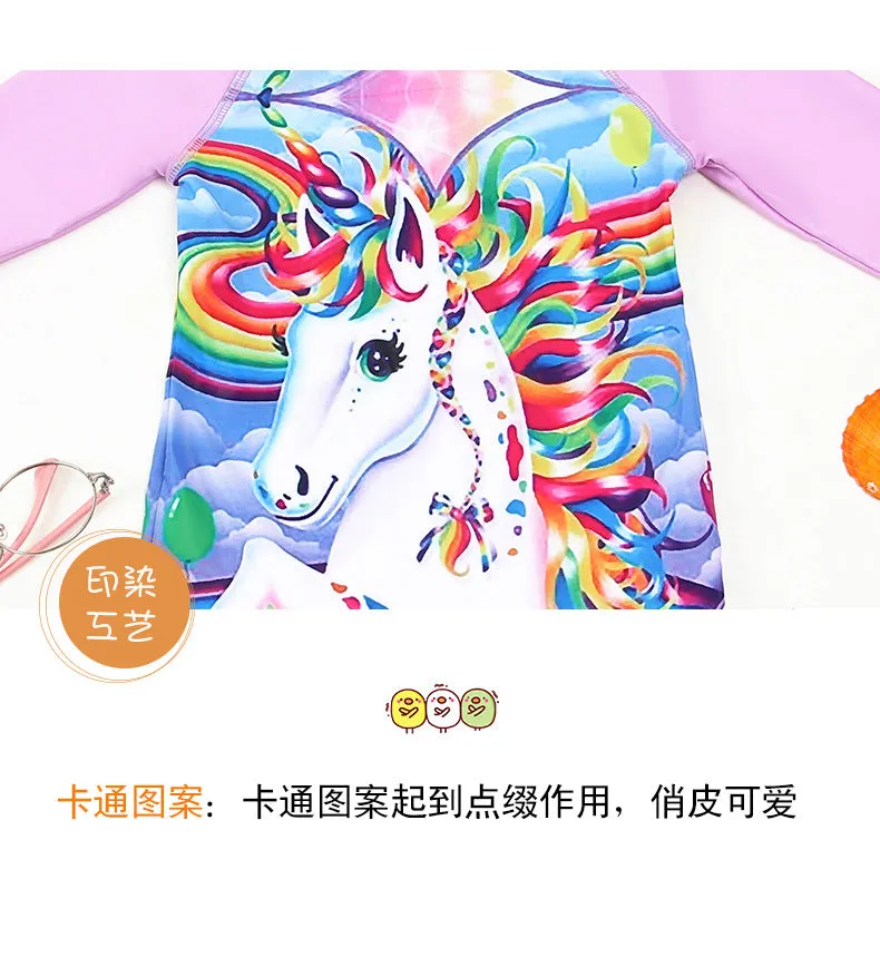 Swimsuit Children's Bubble Doll  Style Boxer One-Piece  Children's Anti-DDoS Cartoon  Spring Girl Diving Suit