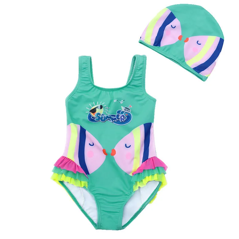 Swimsuit Children's  Girl Girl  Cute  Baby Girl Baby  Spring Bubble Doll One Piece
