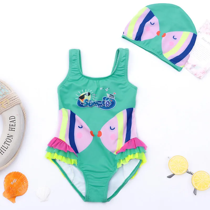 Swimsuit Children's  Girl Girl  Cute  Baby Girl Baby  Spring Bubble Doll One Piece