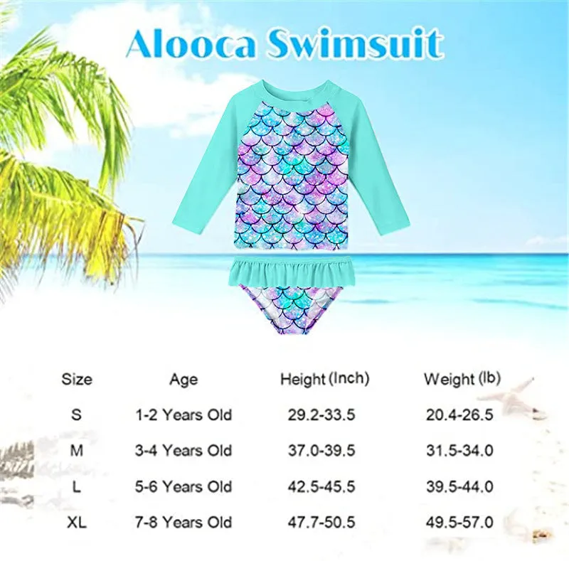 Swimsuit Children's Split  Bikini Long Sleeve Girl's Swimwear