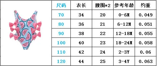 Swimsuit Cross-Border Children's Clothing Ins Girls' One-Piece Watermelon Printing Bow swimwear