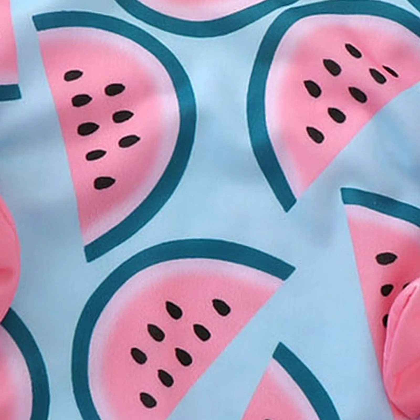 Swimsuit Cross-Border Children's Clothing Ins Girls' One-Piece Watermelon Printing Bow swimwear