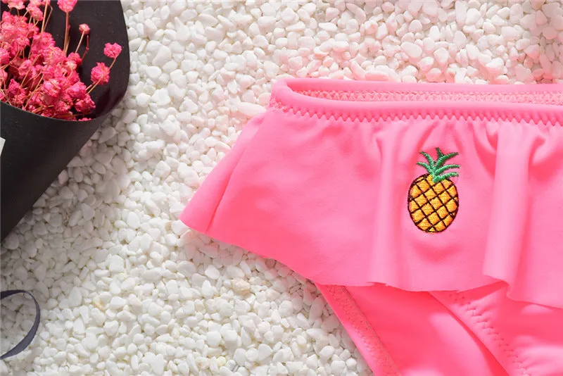 Swimsuit European  Embroidery Children's Split Bikini swimwear
