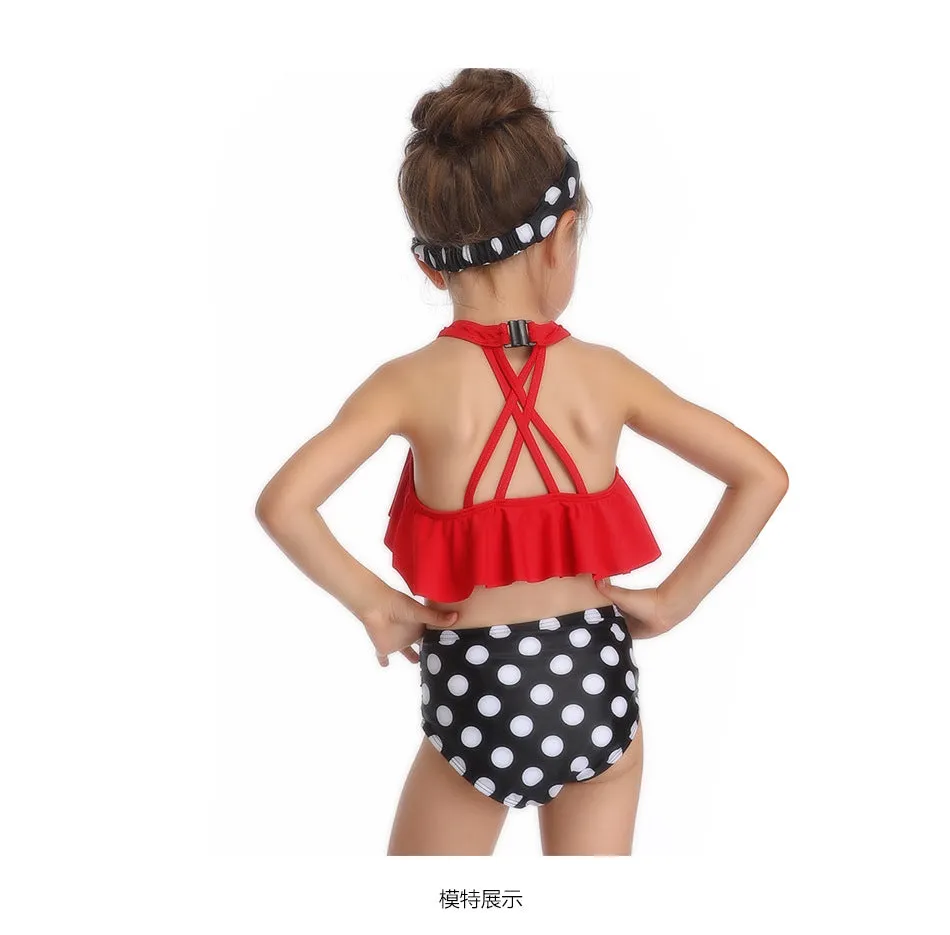 Swimsuit Exclusive for Cross-Border Children's European Style Single Flying Girl's Swimwear
