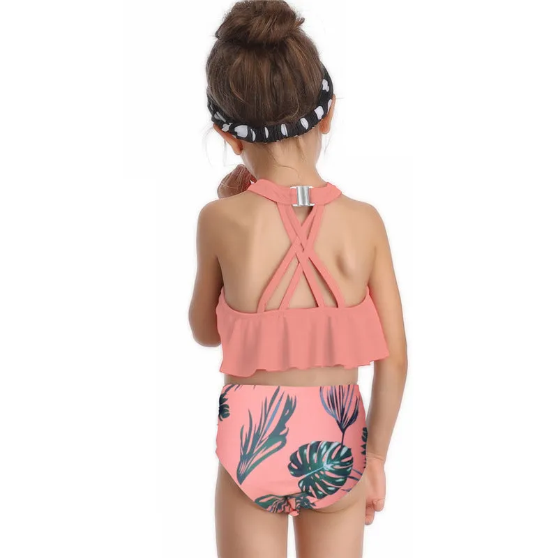 Swimsuit Exclusive for Cross-Border Children's European Style Single Flying Girl's Swimwear